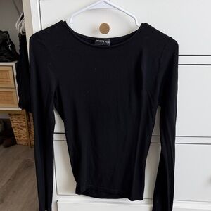White Fox Boutique Classic Black Long Sleeve Top